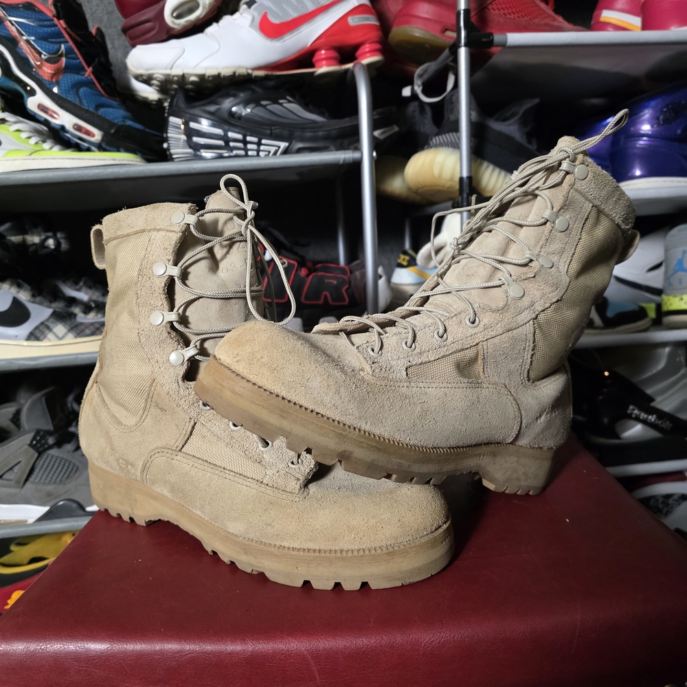 🔥 Authentic Vibram! Men's Tan Suede Tactical Boots Size 10 W